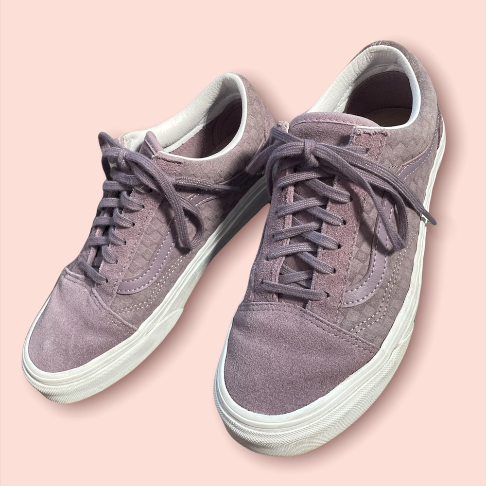 Vans Old Skool Sketch Checkerboard Skate Shoe - Purple Suede
